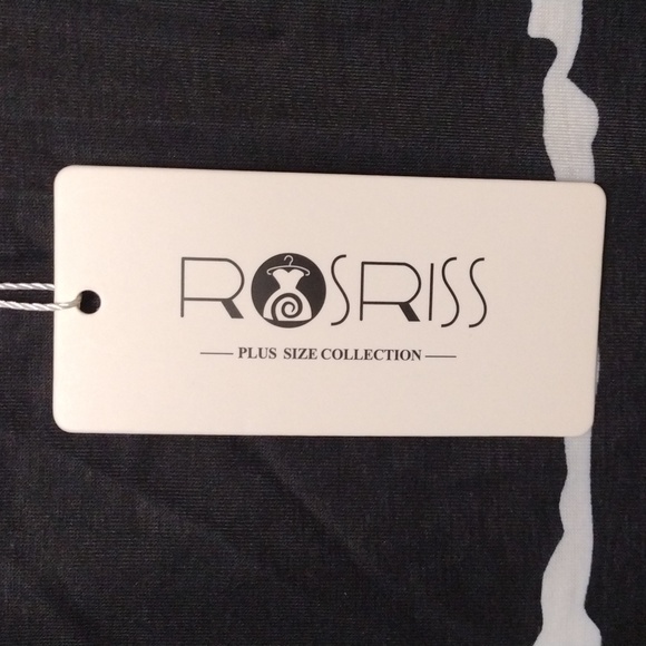 Rosriss T Shirt Womens 18W Black with White Strips. - Picture 3 of 6